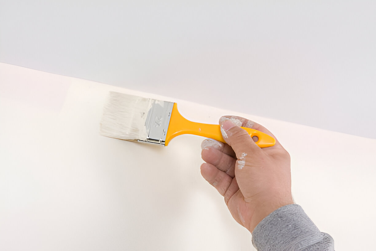 Exterior of a house being painted